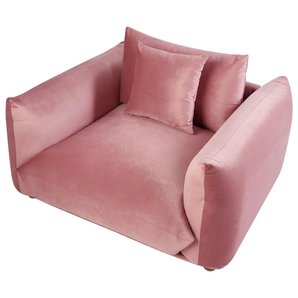 LUVOS - Fauteuil - Roze - Fluweel