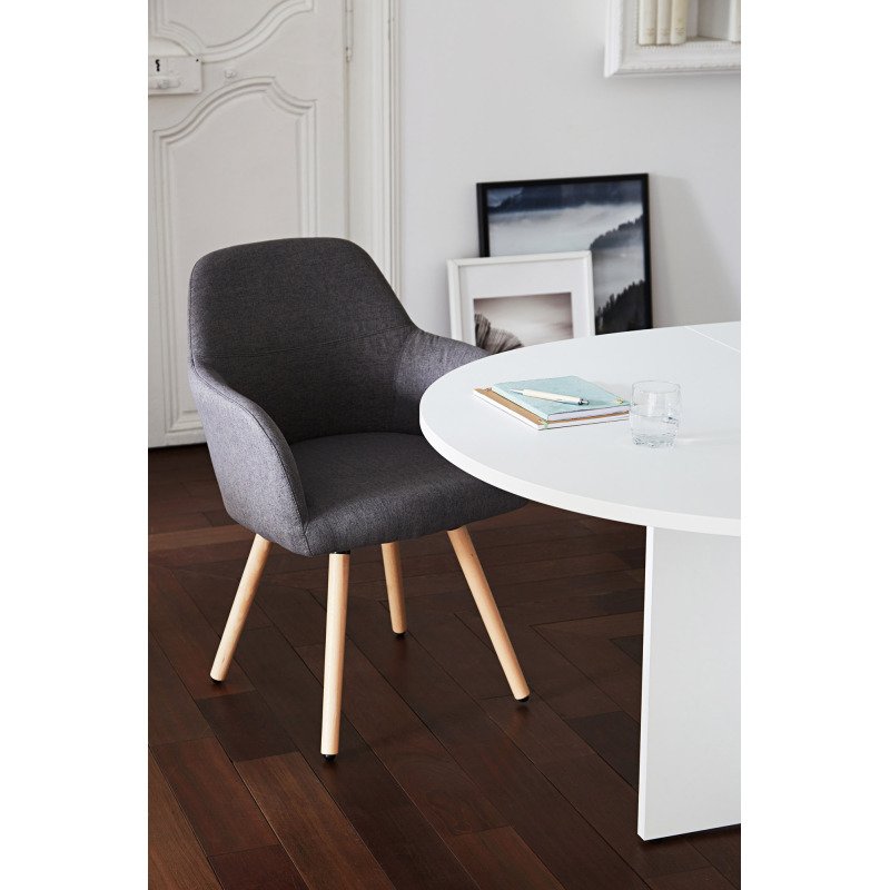 Fauteuil Bruneau Léon - Tissu - Pieds bois