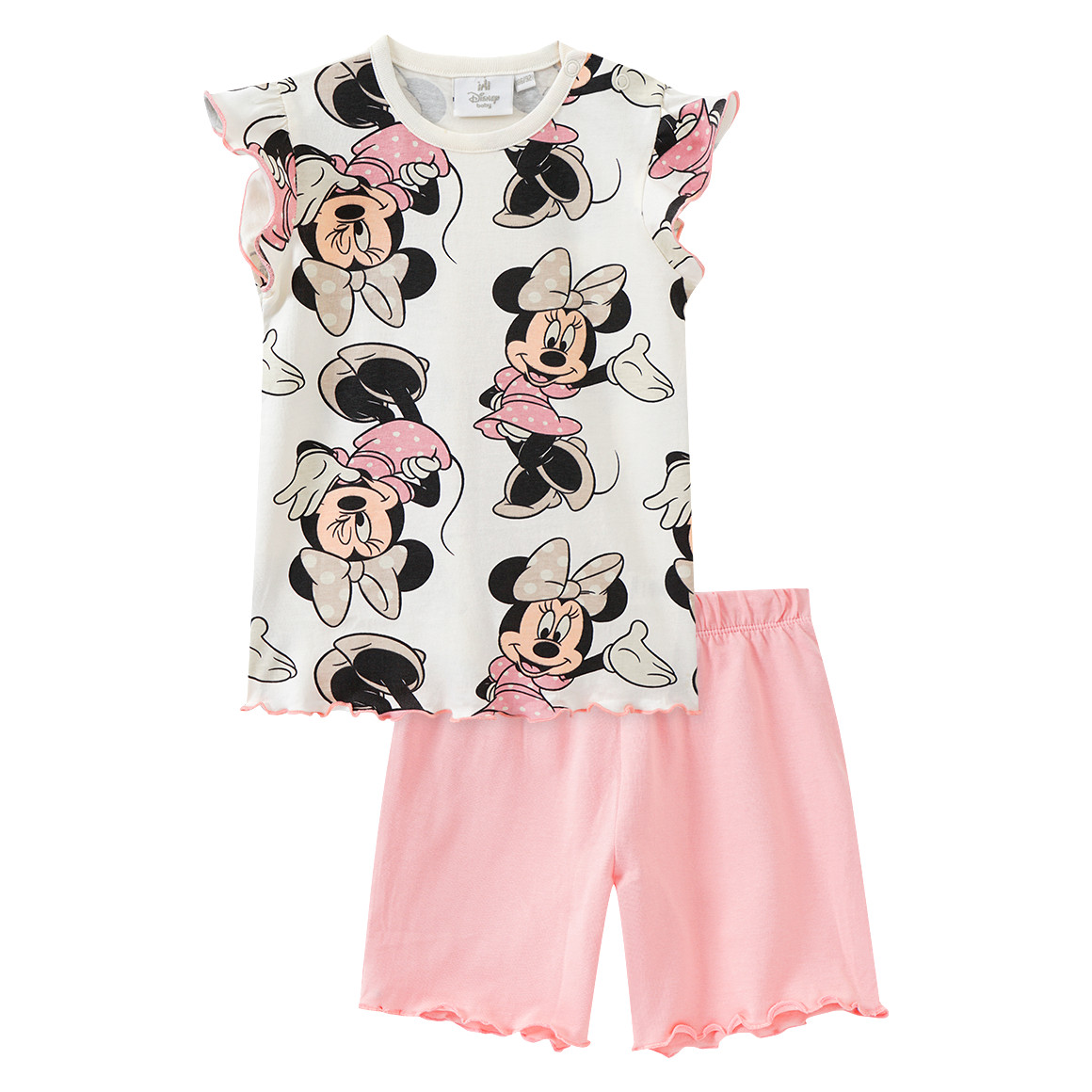 Topomini Minnie Maus Shorty mit Wellenbündchen creme / rosa / hellbeige