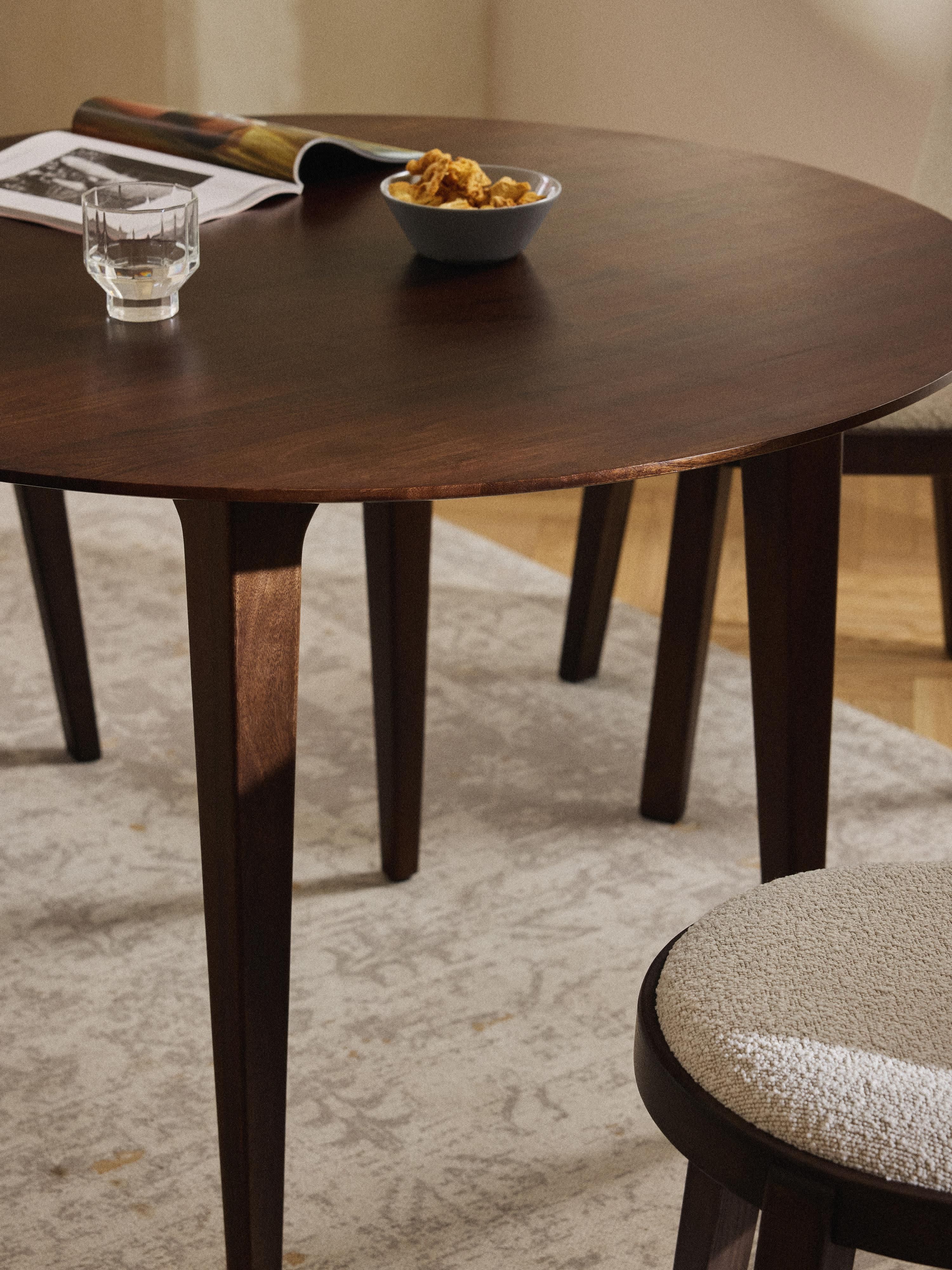 Ronde eettafel Archie van mangohout, in verschillende formaten