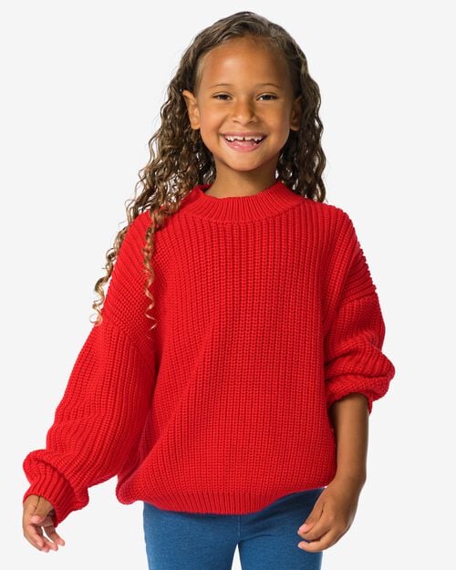 pull enfant en maille rayé rouge