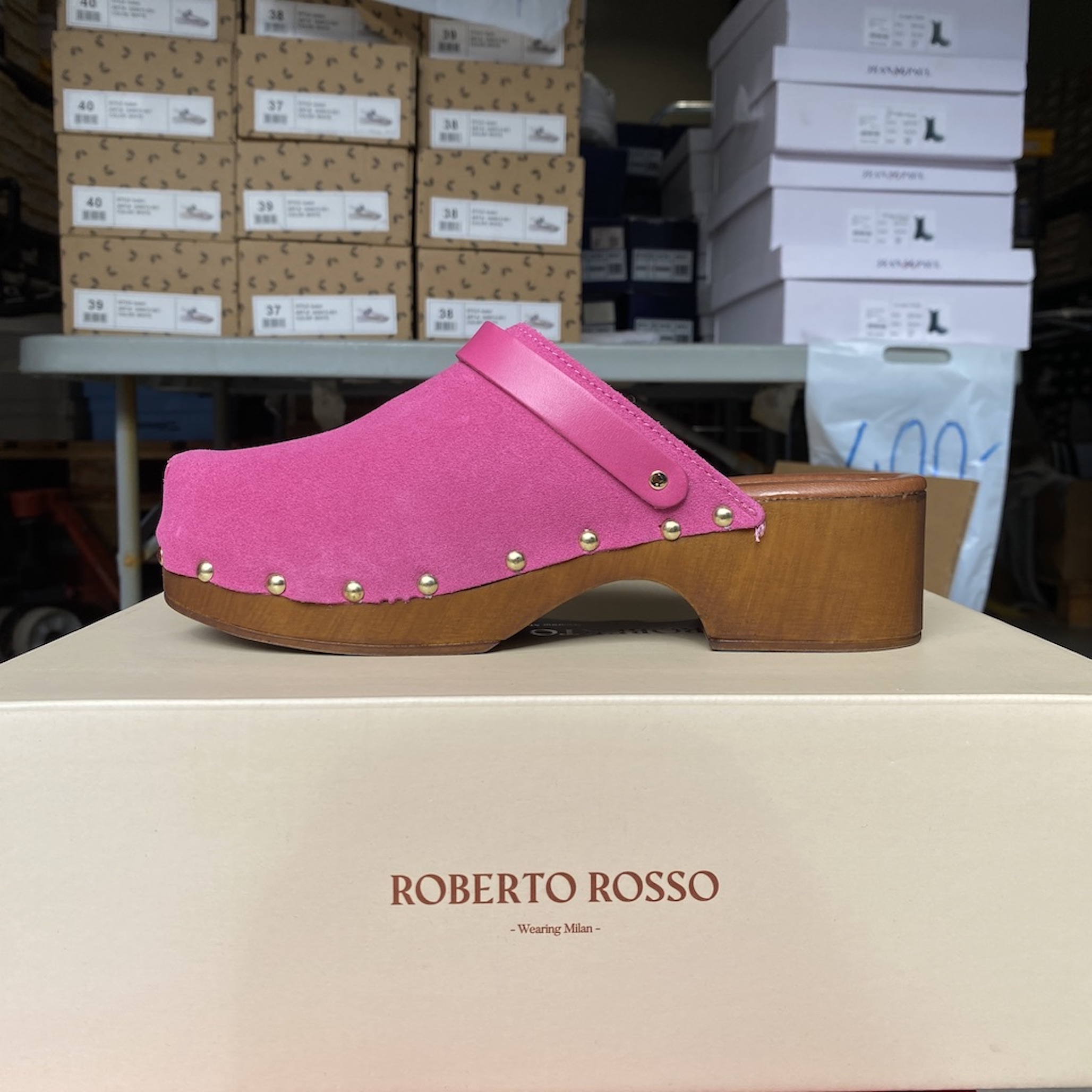 Roberto Rosso - Clogs Suede Leather Fuxia