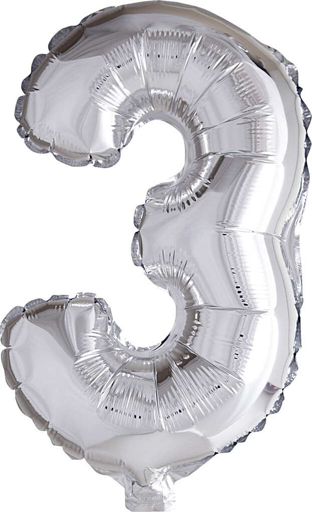 Tal Ballon - Folie - 3 - Sølv - H 41 CM