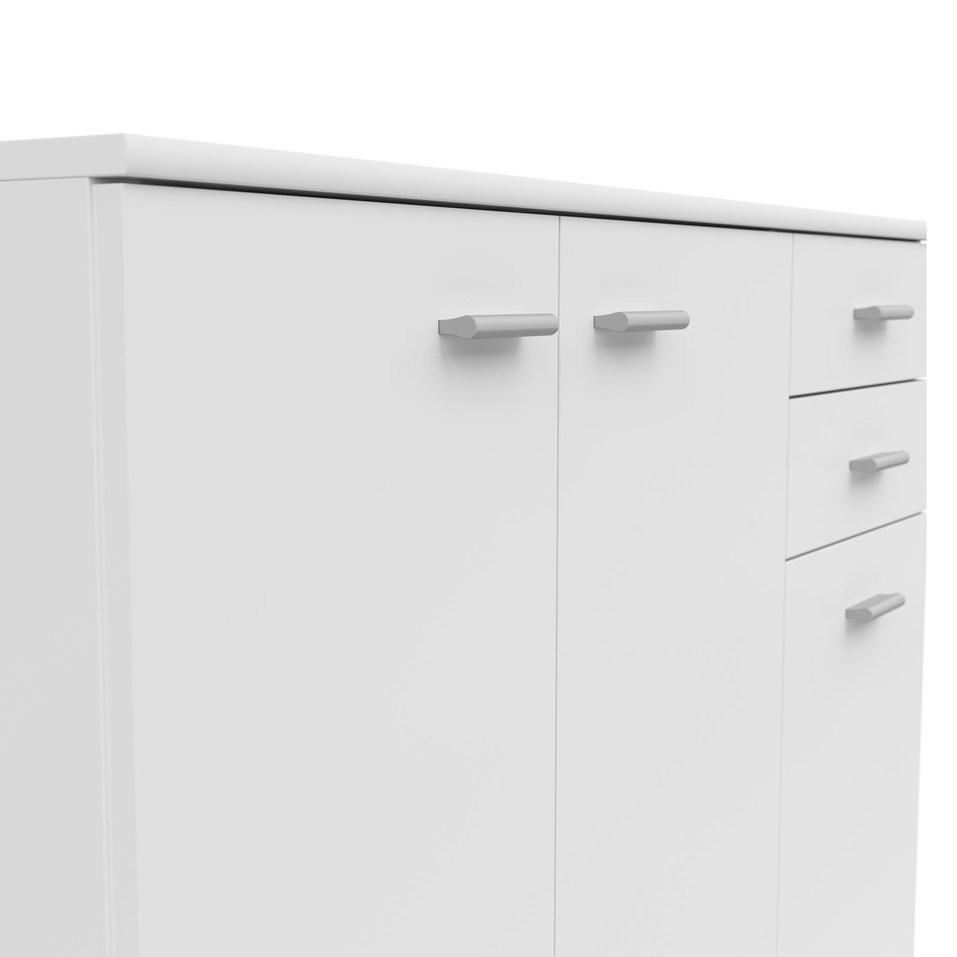 Kommode - weiß matt - 3 Türen - 106 cm breit