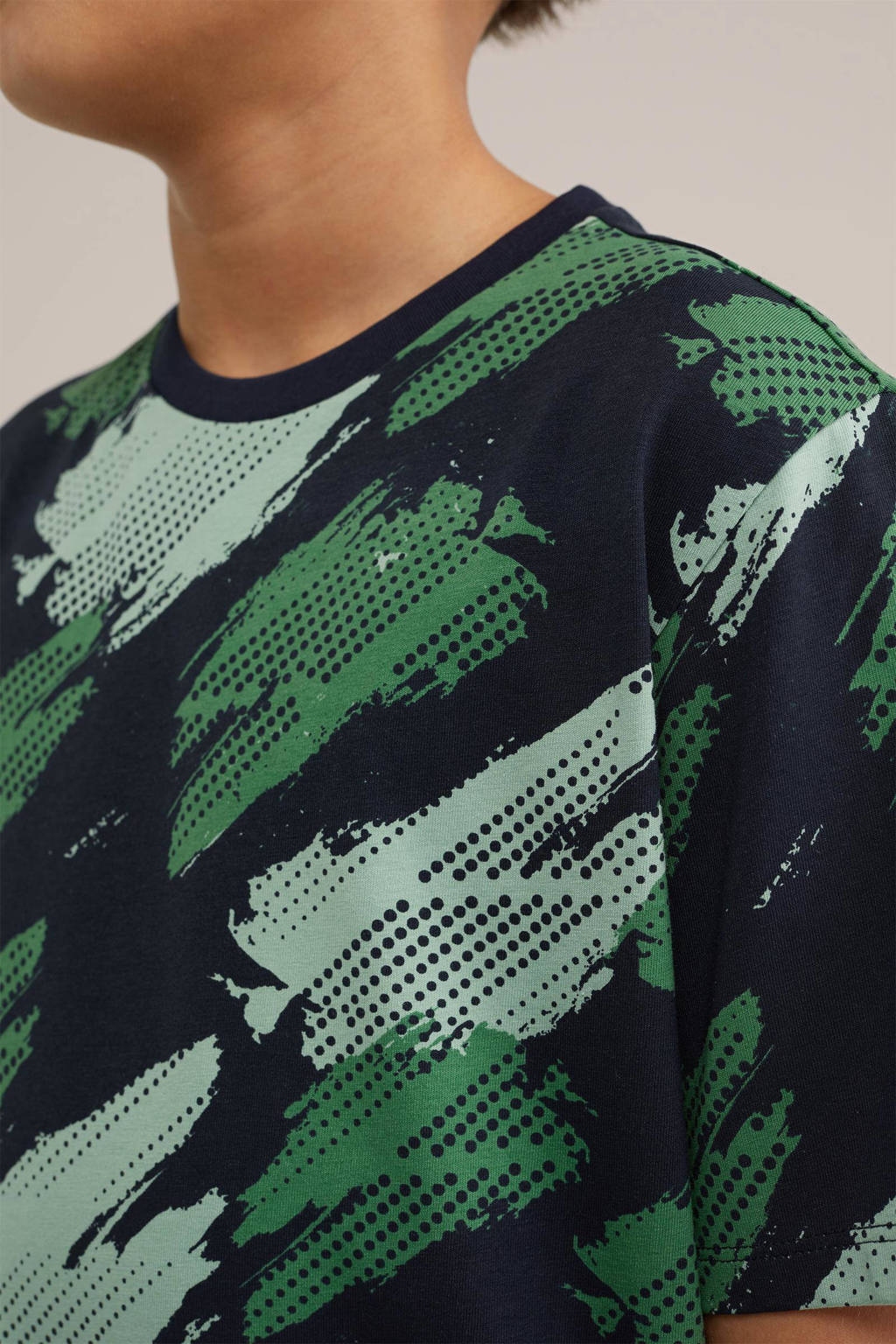 WE Fashion shortama met all over print groen