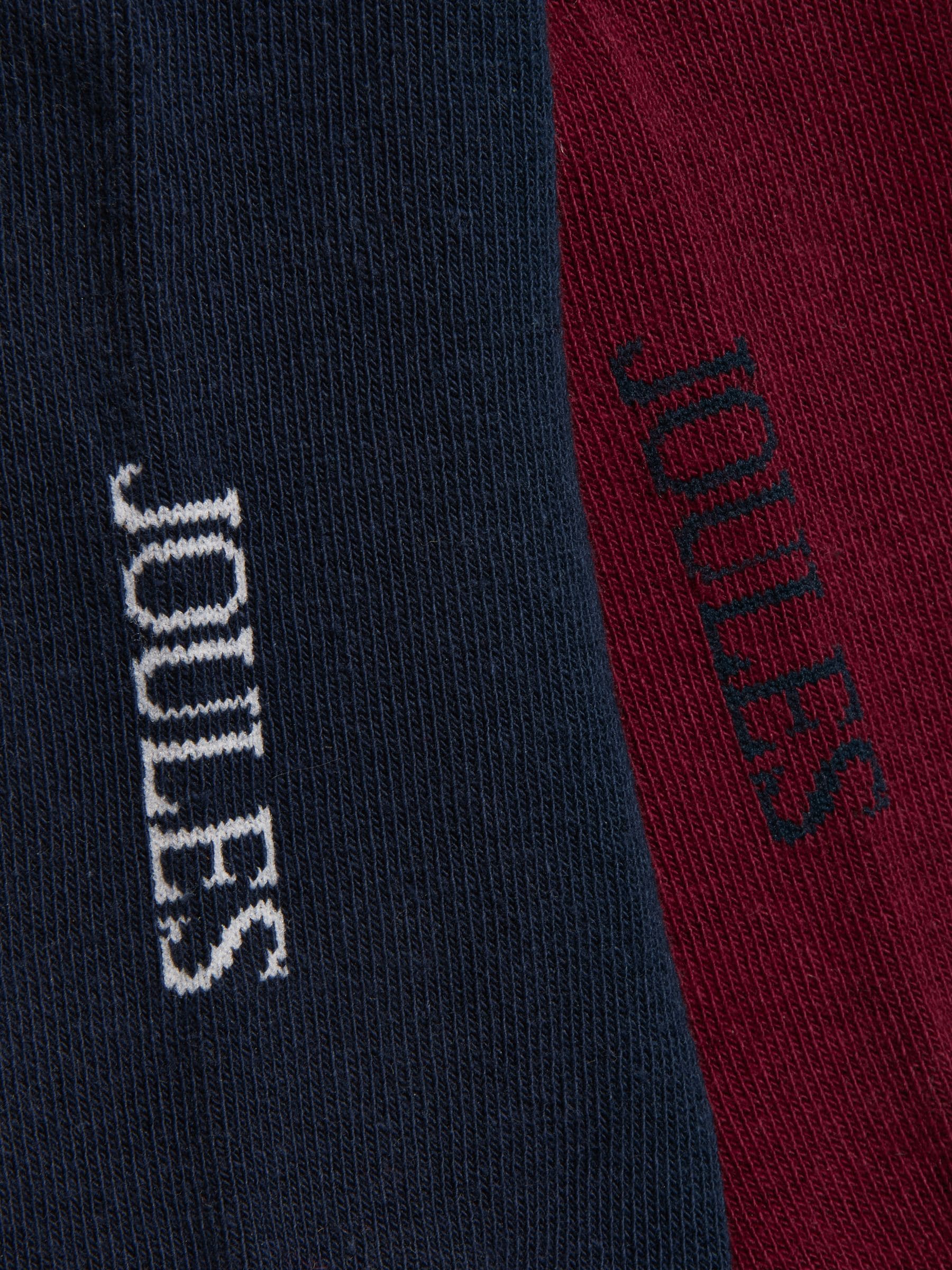 Burgundy & Blue - Joules Kingsbury herensokken 2 pack (maat 7-12)