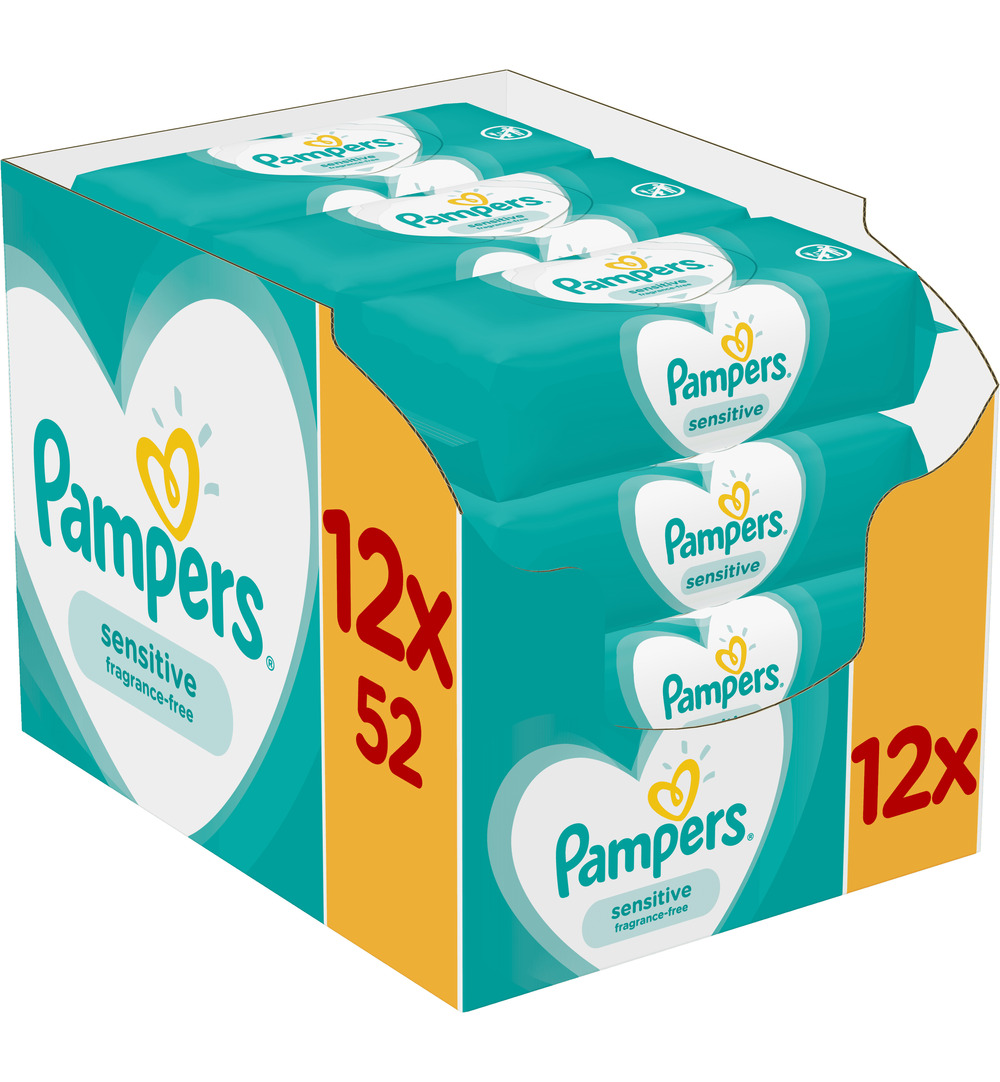 Pampers Babydoekjes sensitive navulling (624 stuks)
