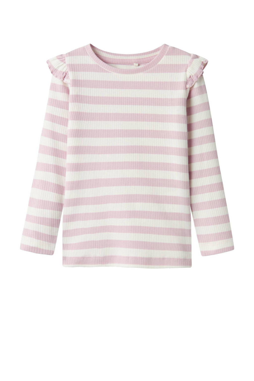 NAME IT longsleeve lichtroze rib gebreid