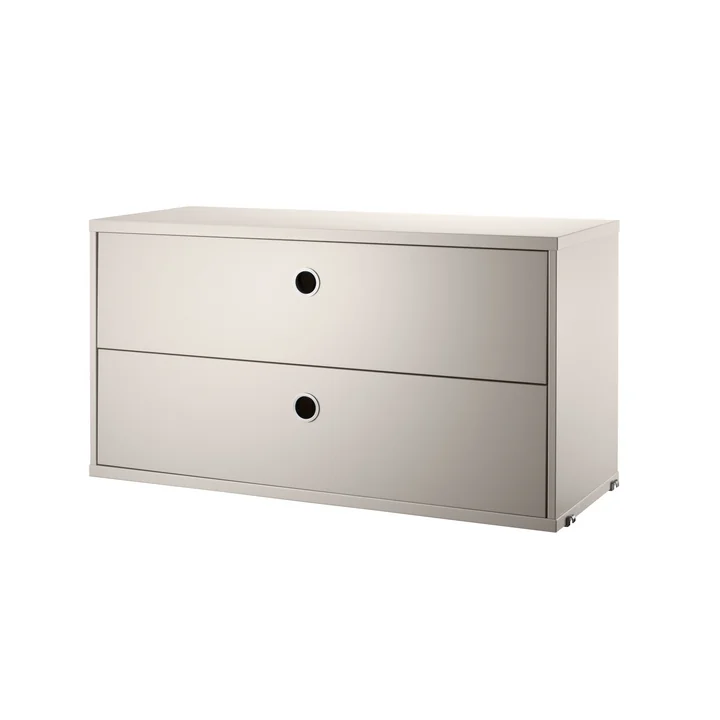 String - Schrankmodul mit Schubladen 78 x 30 cm, beige