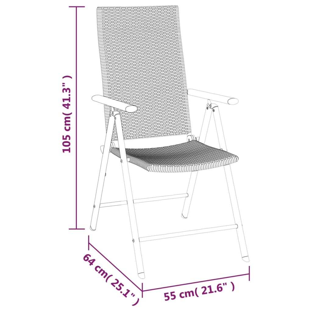 Mobilier à dîner de jardin 5 pièces noir résine tressée