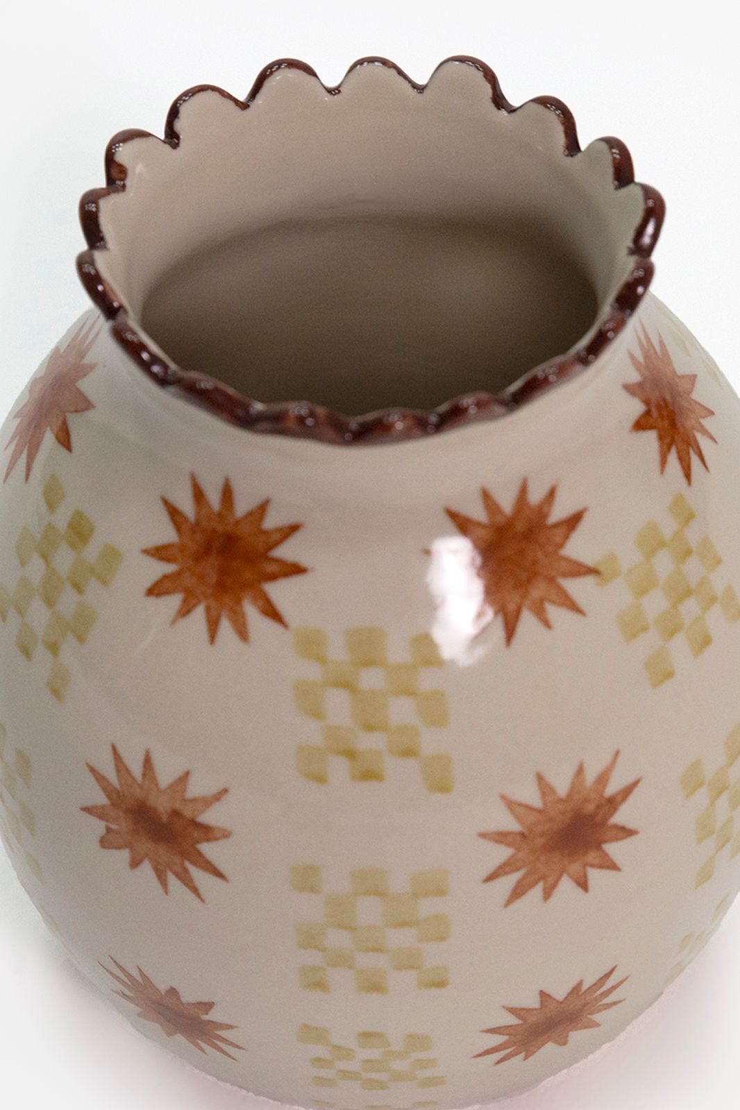 Beige vaas met print