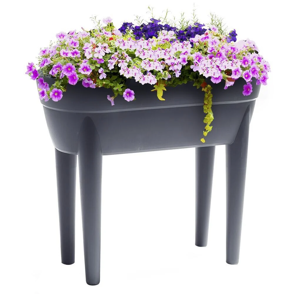 Jardinière haute Osaka plastique gris anthracite 48L