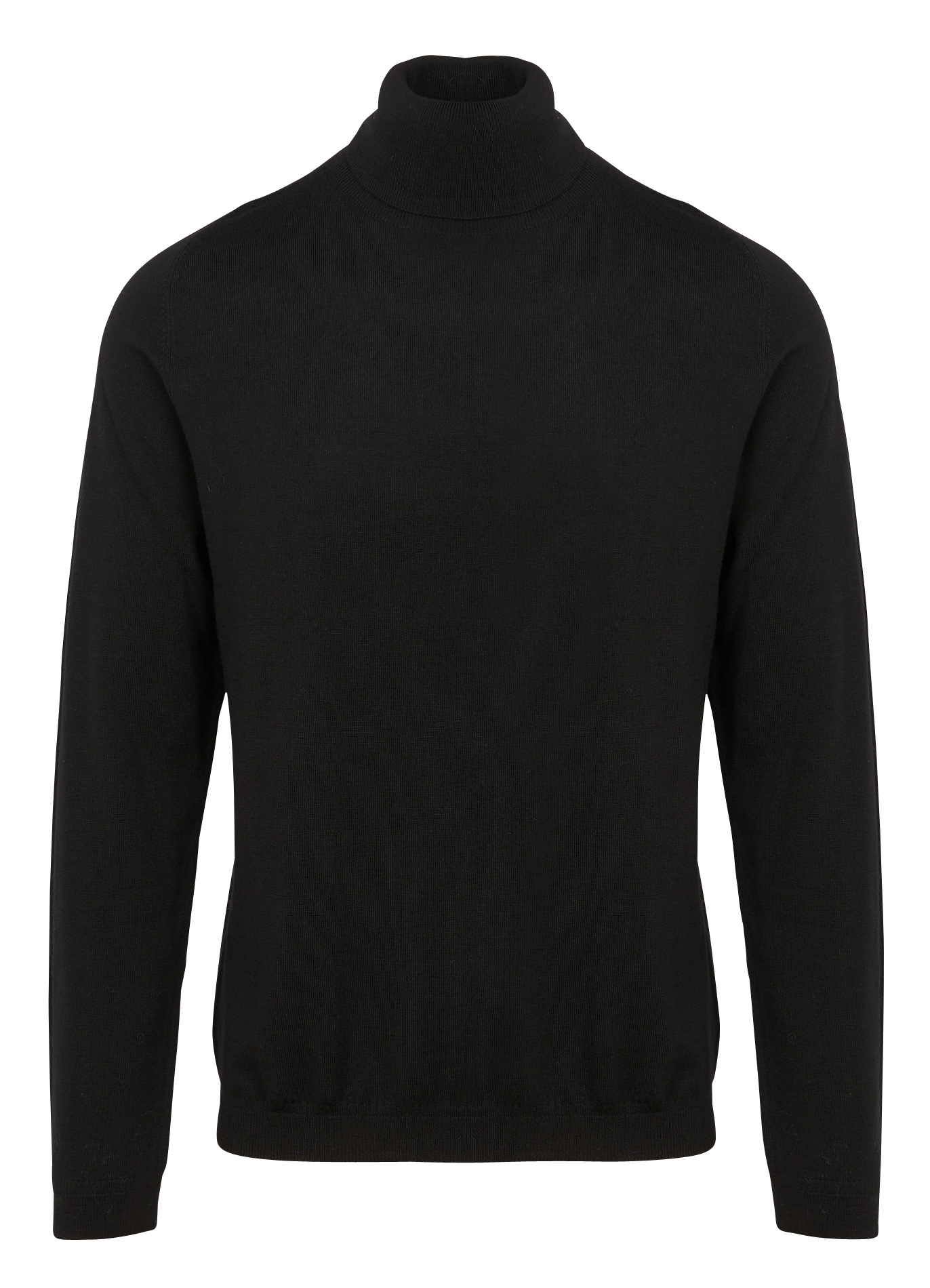 Pull col roulé regular-fit en laine | Noir