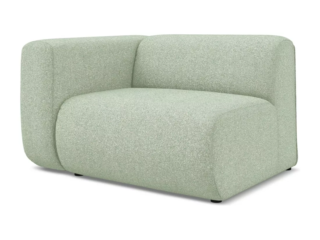 Module avec accoudoirs gauche en tissu texturé - vert clair - EKAHI