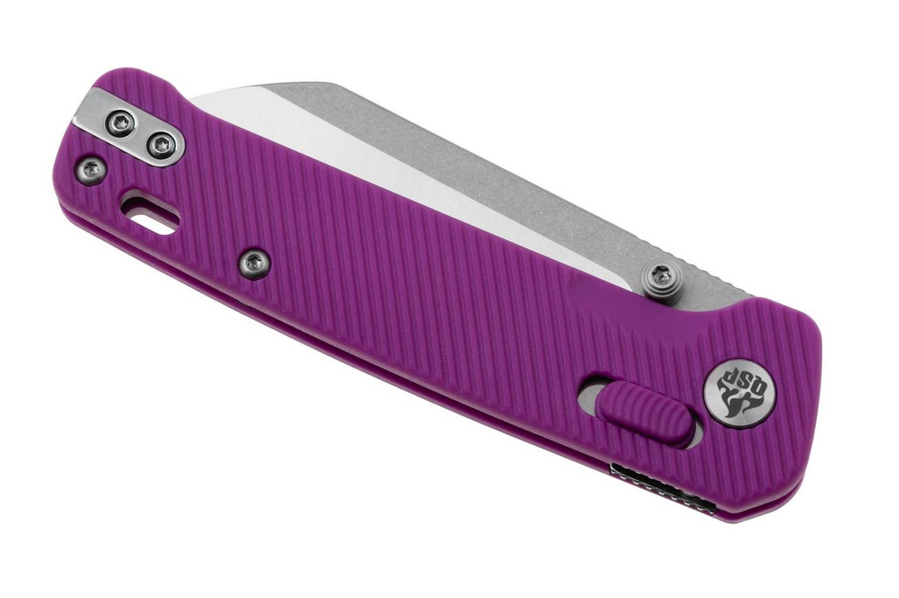 QSP Knife Penguin Glyde QS130GL-E1 Two-Tone 14C28N, Purple FRN, zakmes