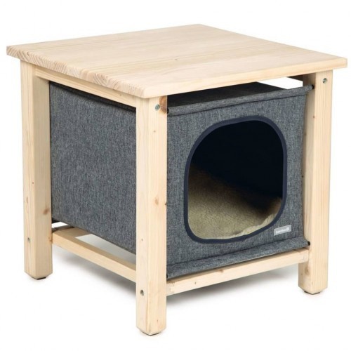 Cama de madeira para gatos Bezztees, cor madeira