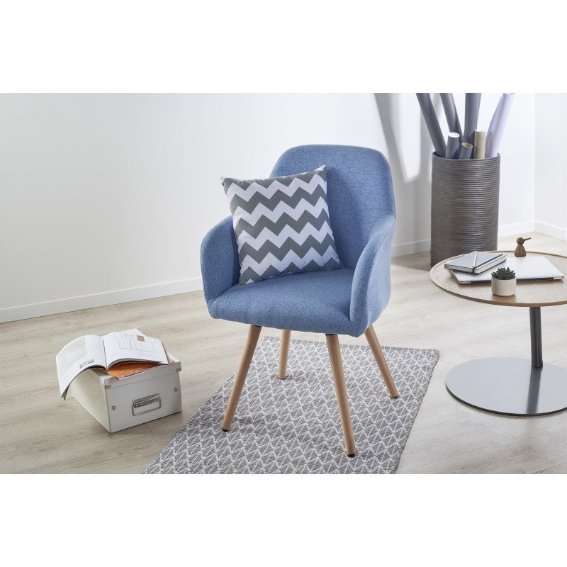 Fauteuil Bruneau Léon - Tissu - Pieds bois