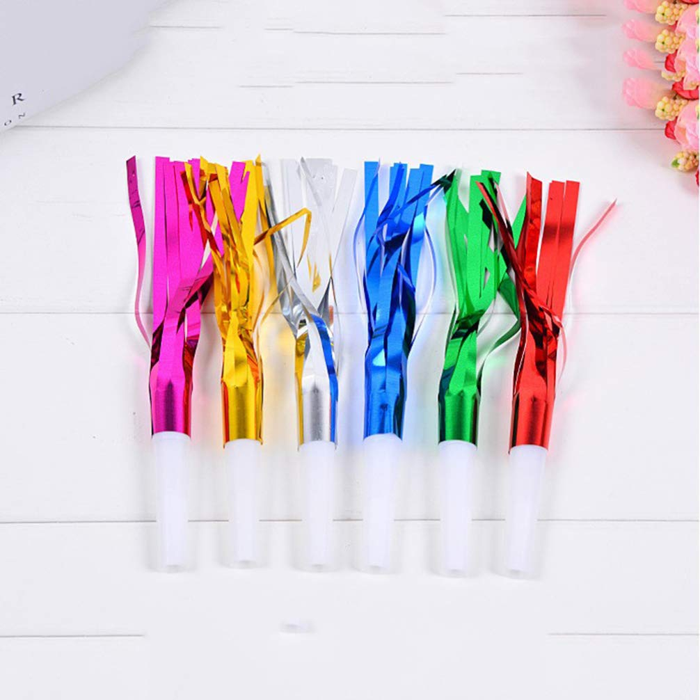 (6er Set) 16.5cm Party Tröten Hörner Geburtstags Luftrüssel Fotorequisiten Accessoires Krachmacher Trompete - Assortiert