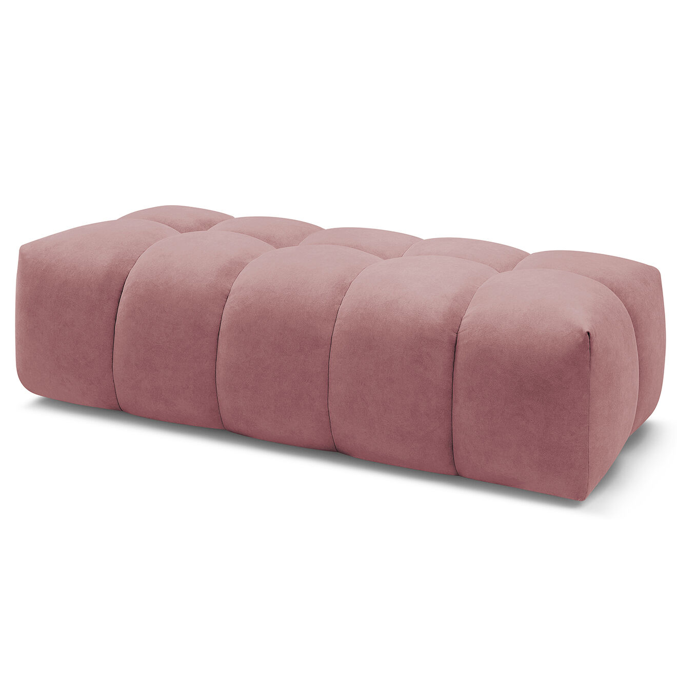 Bobochic Pouf en Velours Mont-Blanc rose - 180x66x48 cm