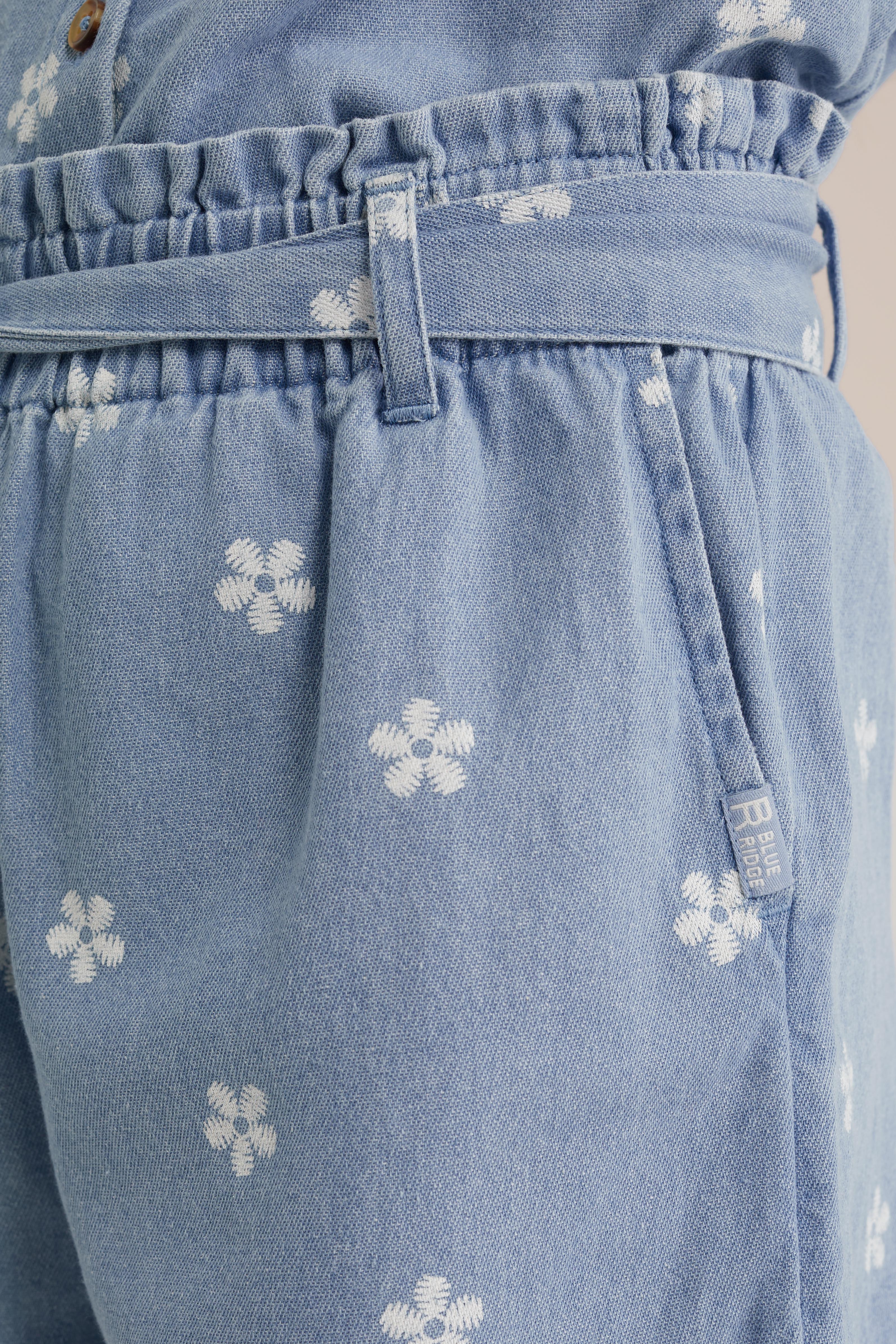 Meisjes denim short met dessin Blue Ridge Lichtblauw