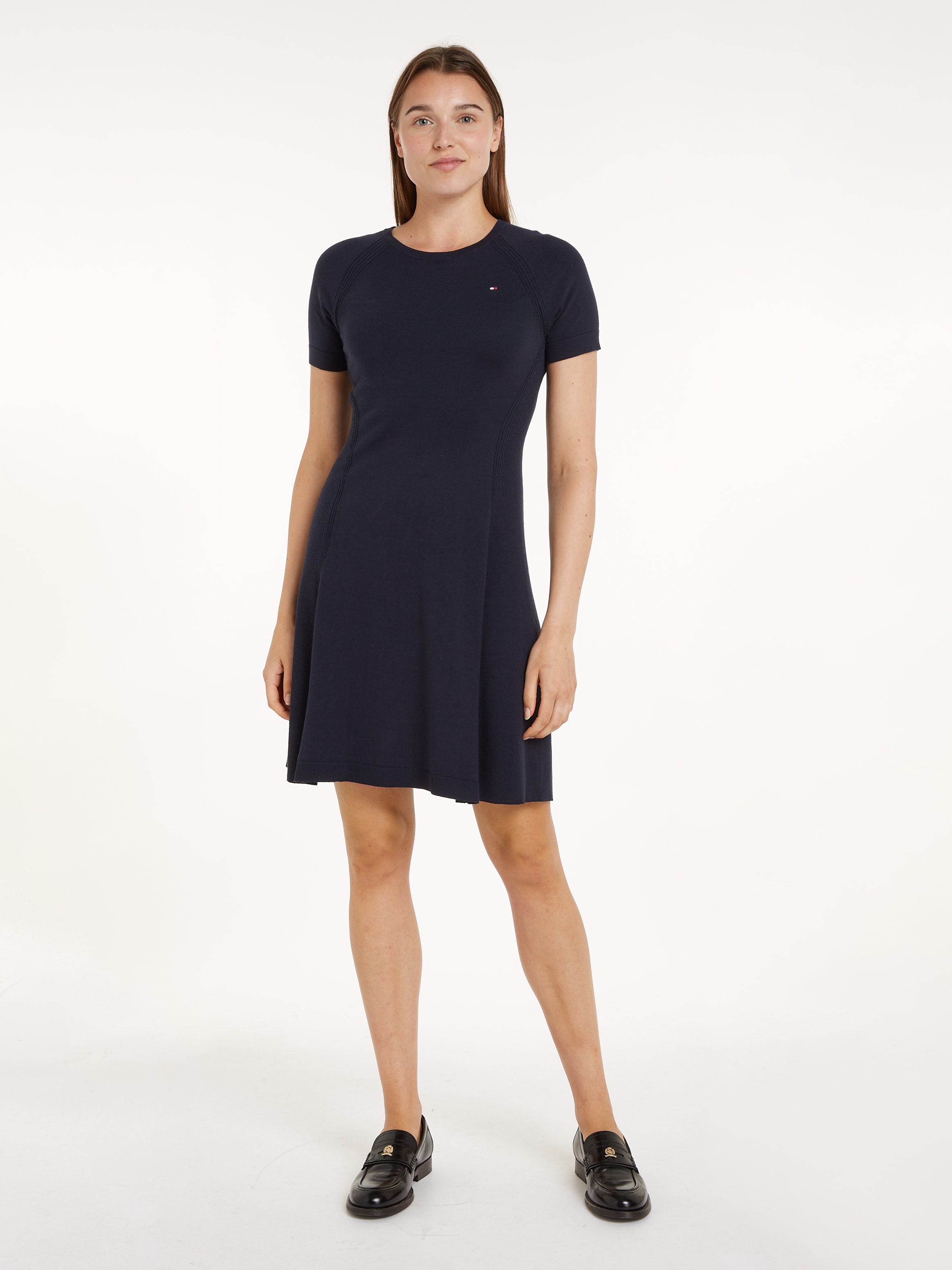 Tommy Hilfiger Jerseykleid »CO JERSEY STITCH F&F DRESS« mit Logostickerei auf der Brust