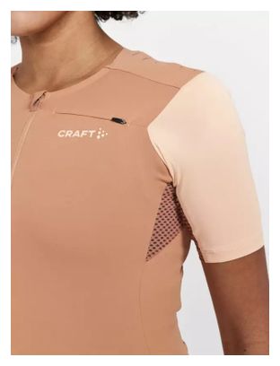 Maillot manches courtes vélo Craft Pro Gravel Sable Femme