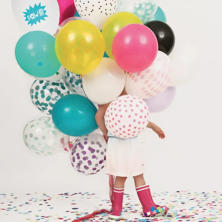 My Little Day Ballons confettis imprimés blanc - Lot de 5 | Blanc