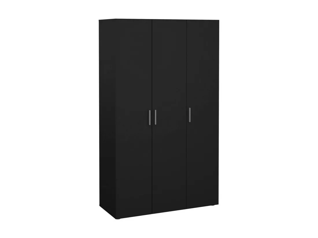 Garde-robe 3 portes Drivier, Meubles de chambre, Penderie de plain-pied, Placard à vêtements, 118x50 h201 cm, Noir