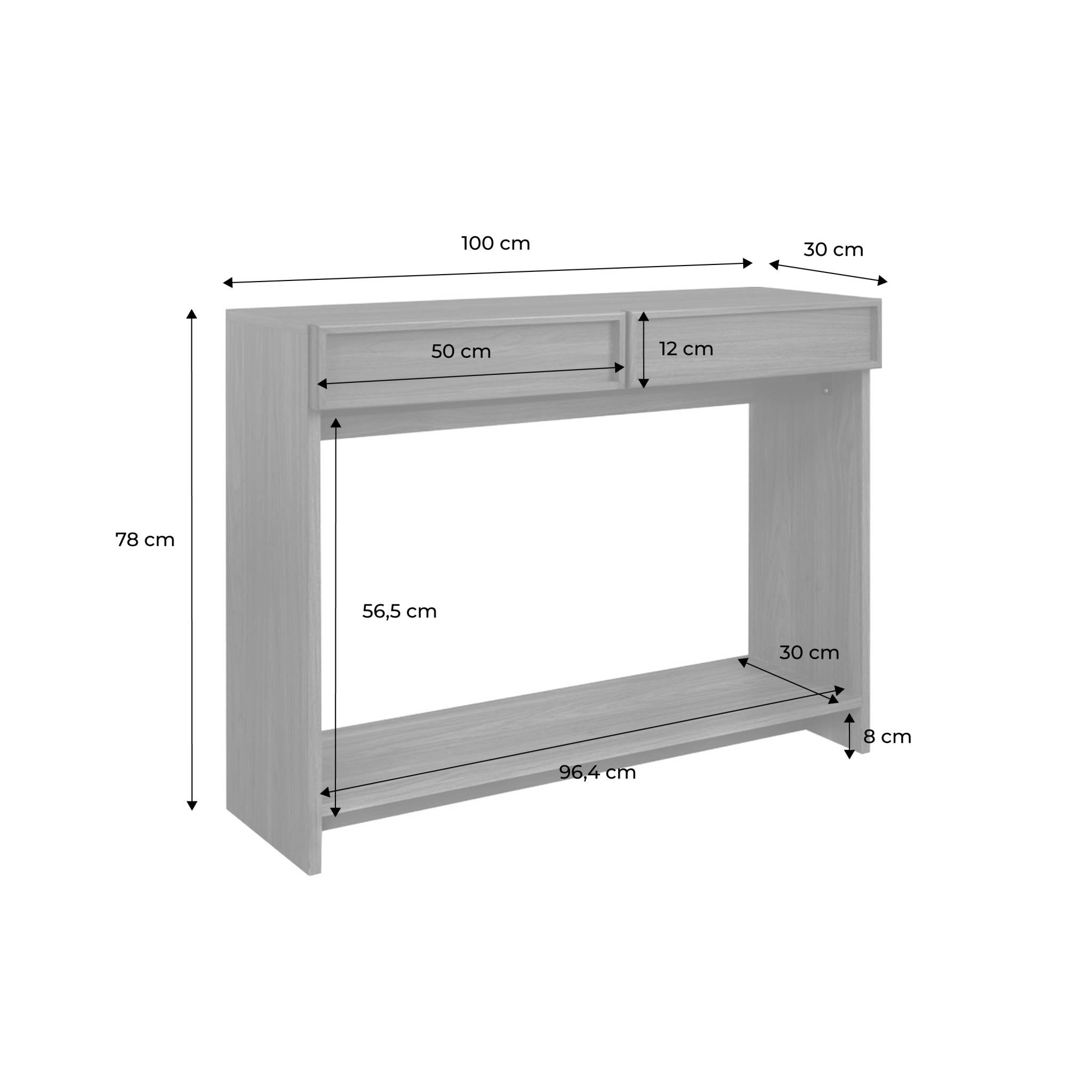 sweeek - Sidetable houteffect 2 lades en plank