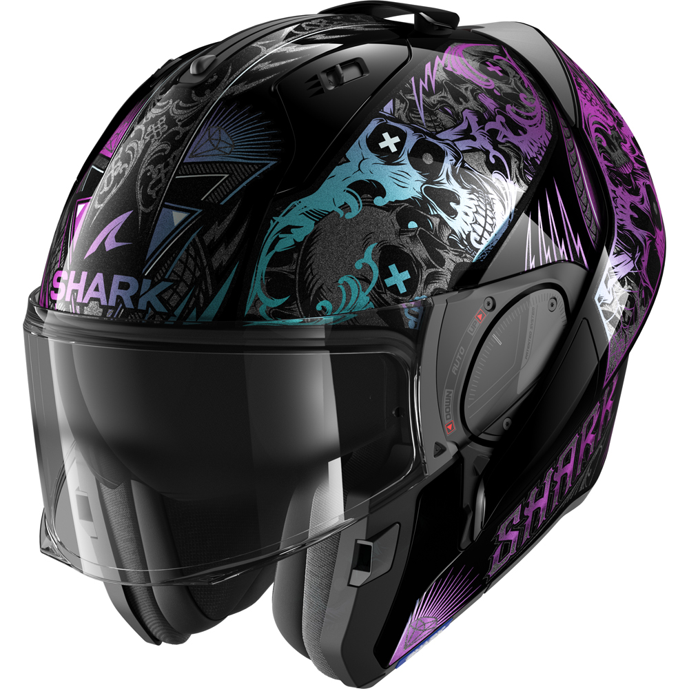 Shark - Casque Evo-ES K-Rozen Noir Brillant / Violet / Bleu