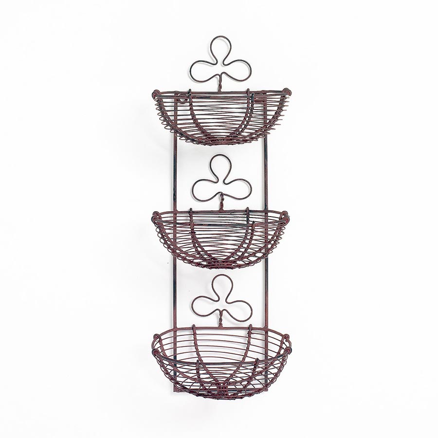 Wandhänger 3er, antik-braun, L 12 cm, B 17,5 cm, H 47 cm von fischer's lagerhaus