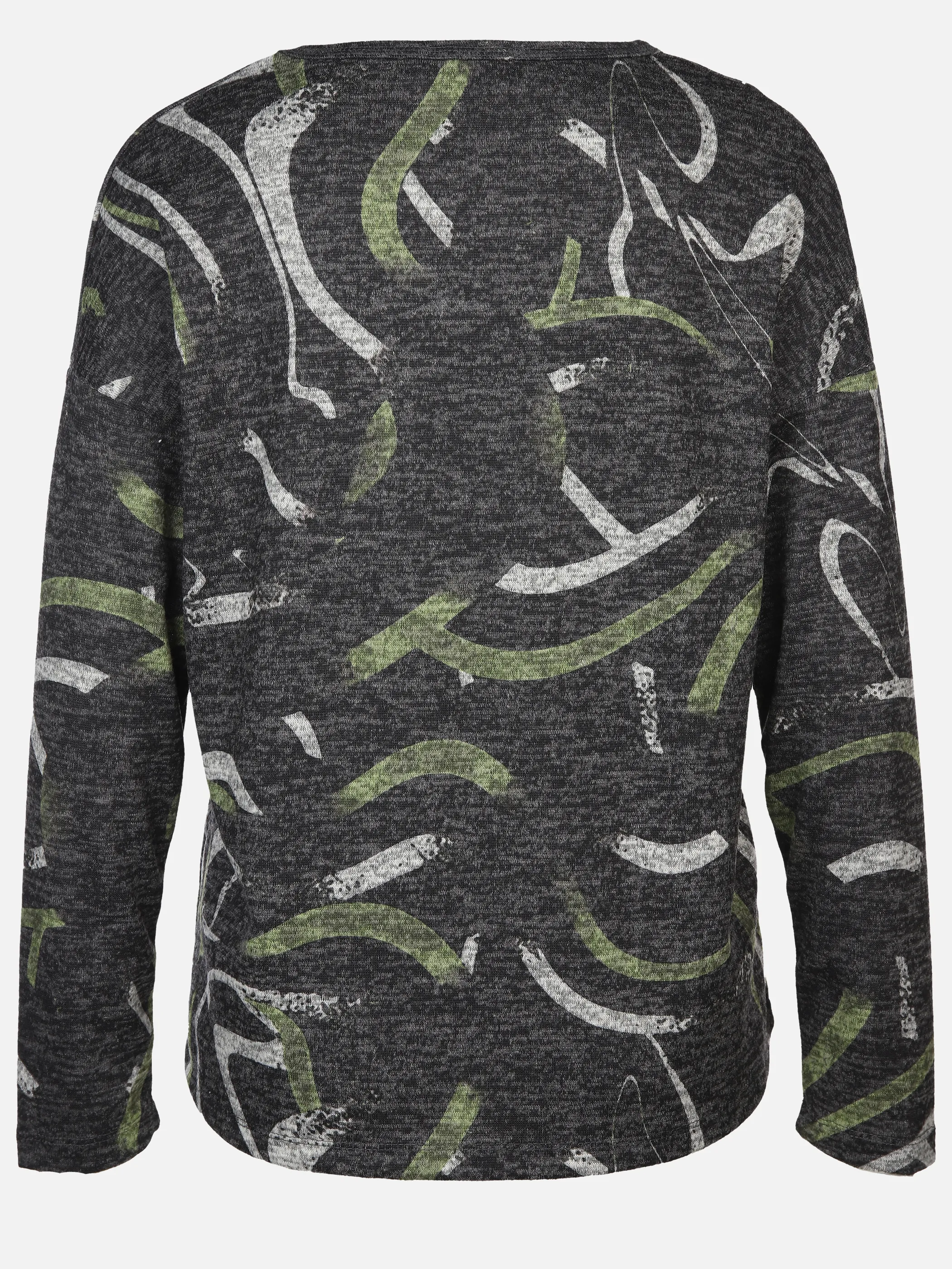 Damen Print Flauschshirt mit Strasssteinchen