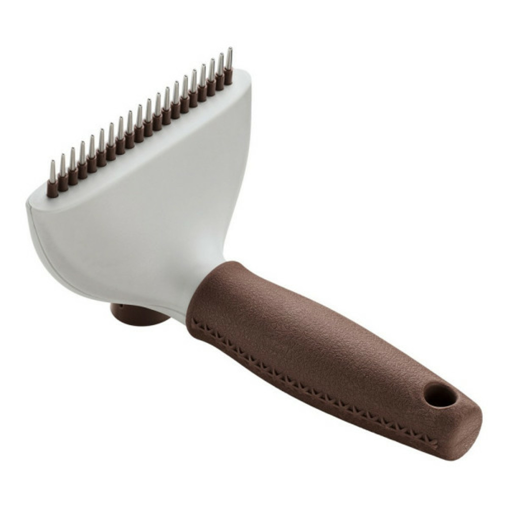 Brosse démêlante auto-nettoyant râteau acier inoxydable