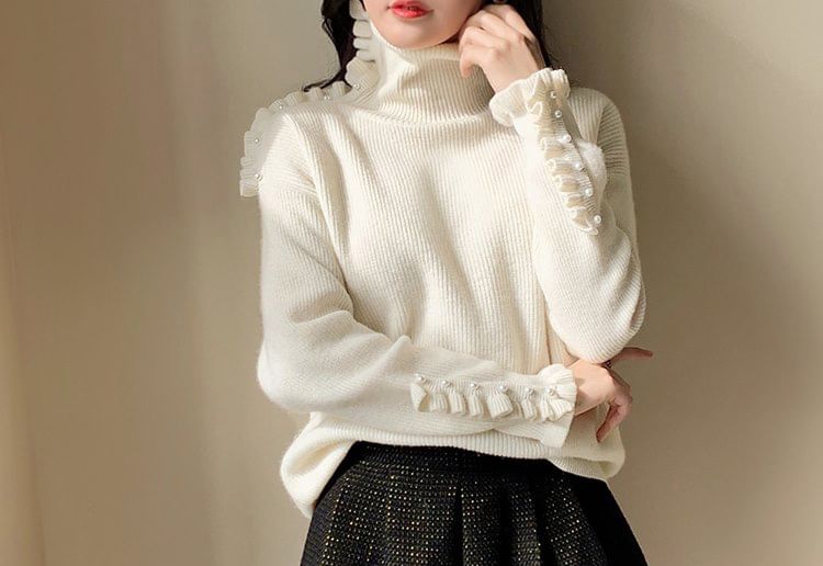 Jeonseon - Hoge taille effen A-lijn rok