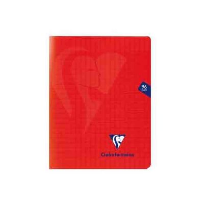 Clairefontaine Mimesys - Cahier polypro 17 x 22 cm - 96 pages - grands carreaux (Seyes) - rouge