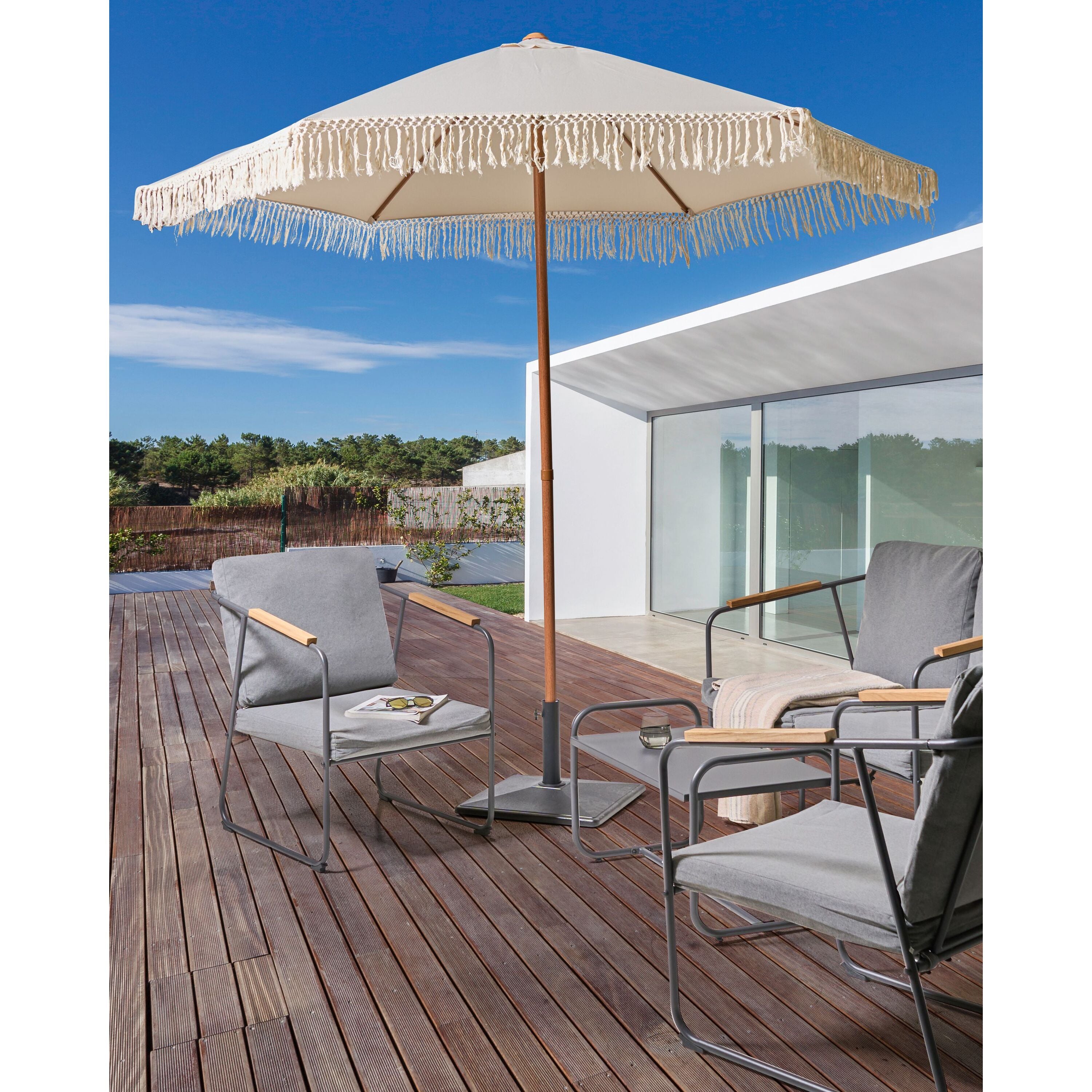 Beliani - MURASA - Tuinparasol - Beige -  258 cm - Polyester