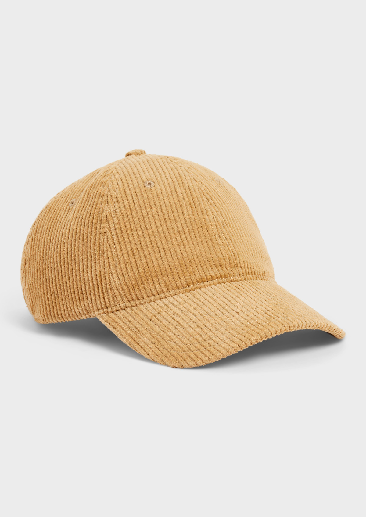 Casquette en velours côtelé uni camel