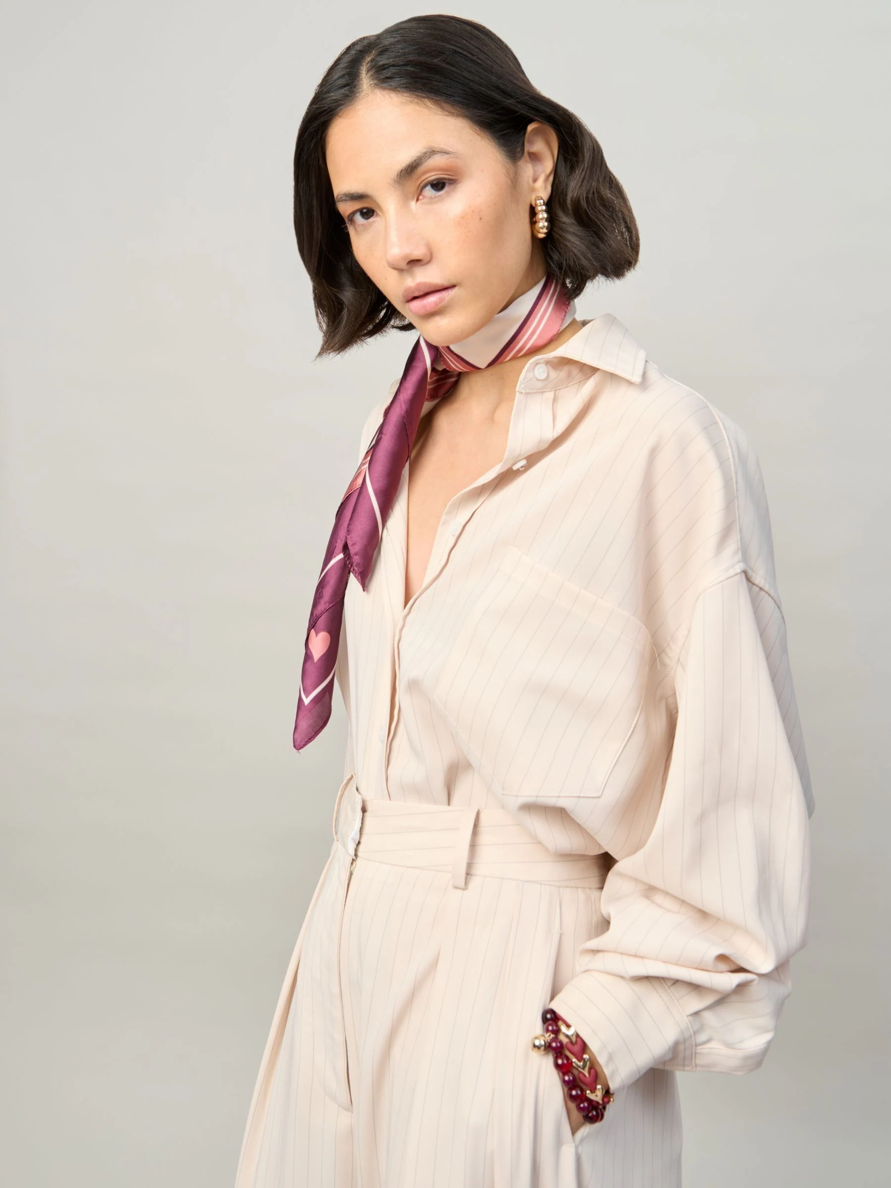 Aela Purple Striped Scarf