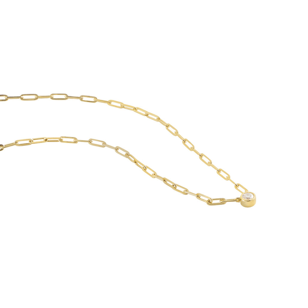Collier Plaqué Or Liede Oxyde De Zirconium