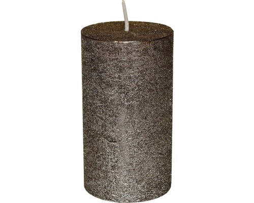 Stompkaars Ø 6,8 cm H 12 cm glitterbruin
