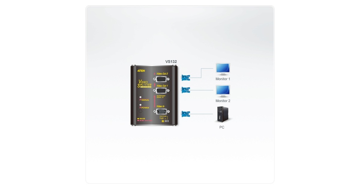 ATEN1 naar 2 VGA Video splitter
