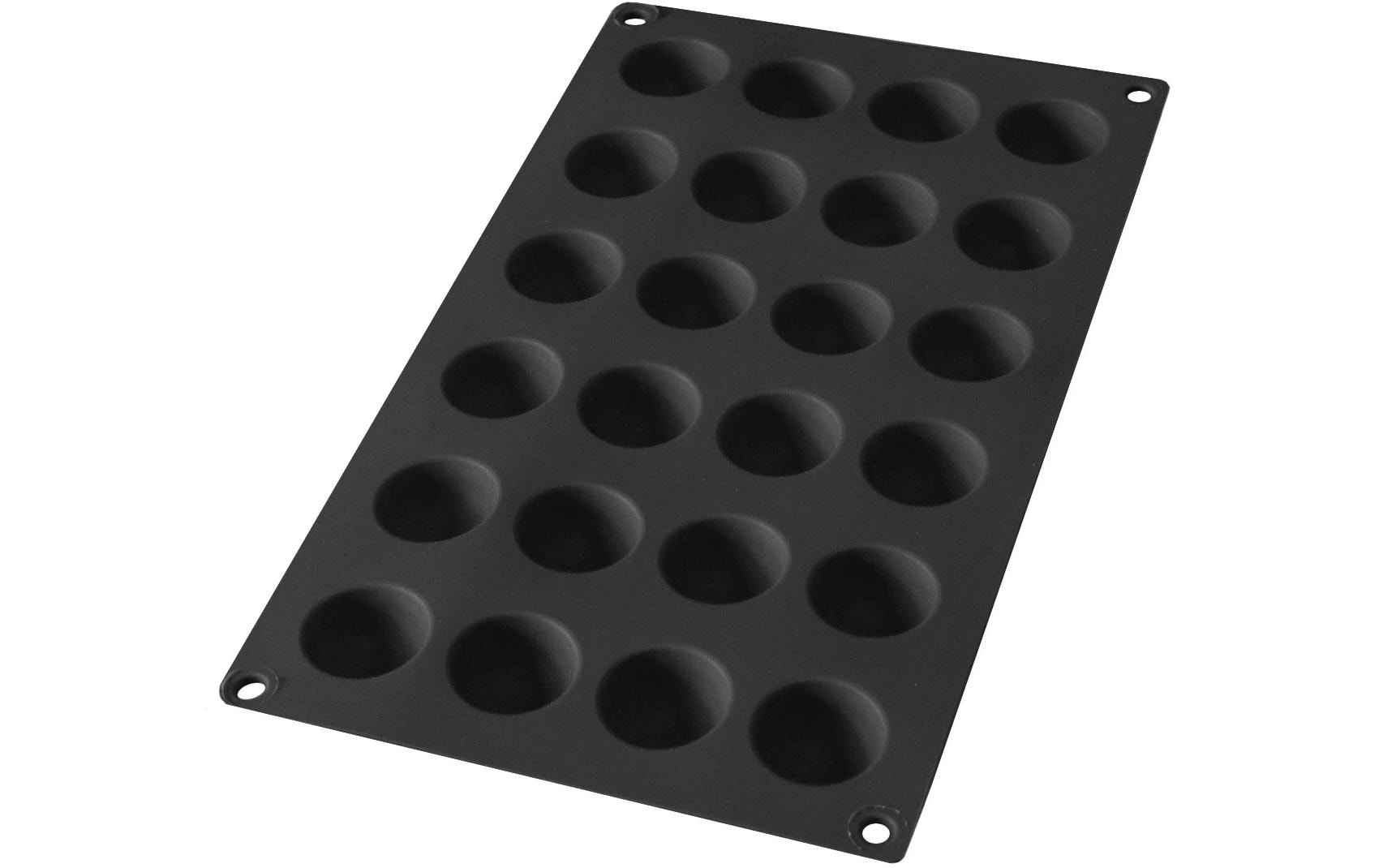 Backform Halbkugel, Silikon, Schwarz, 24 MuldenMini-Halbkugelform