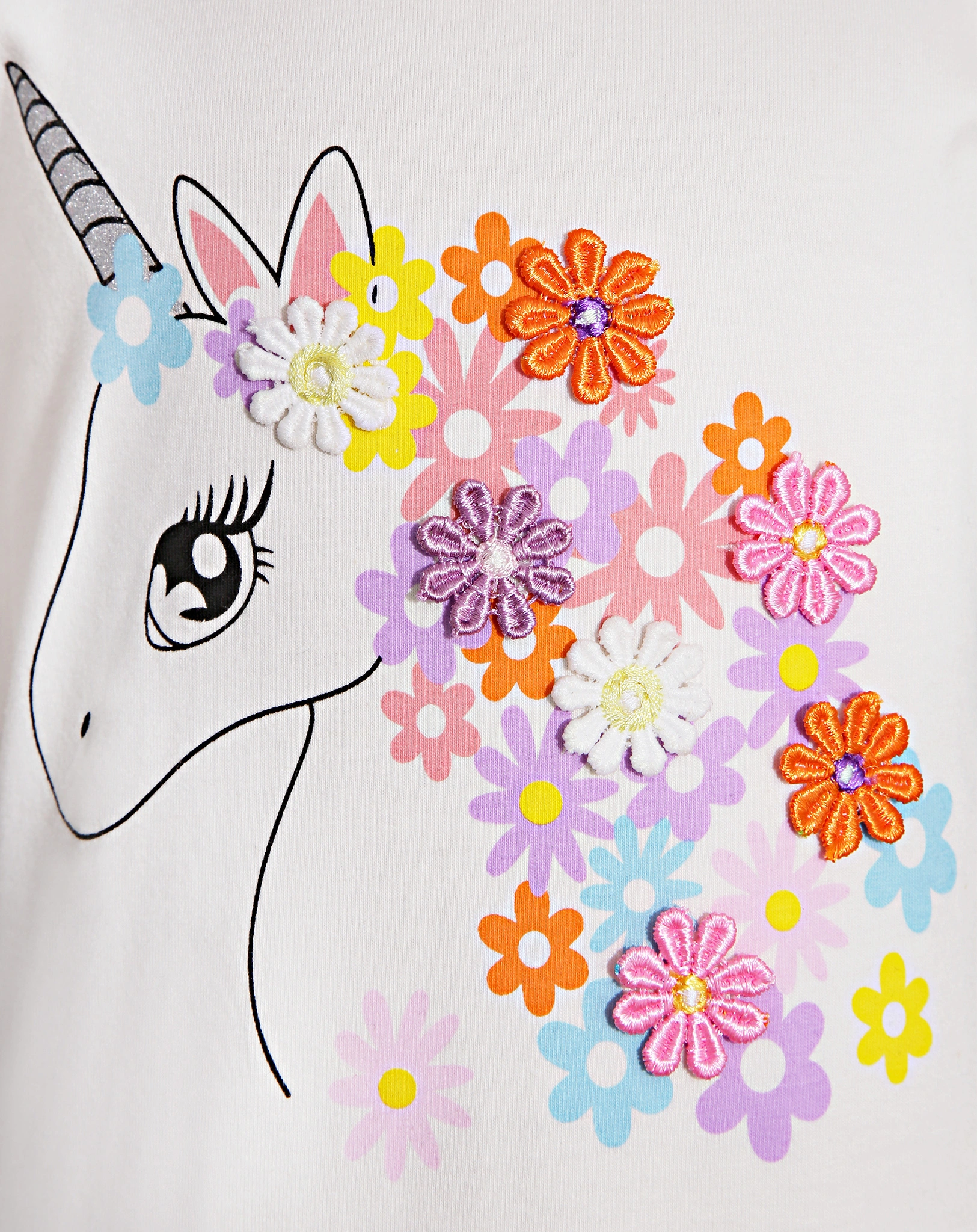 Kurzarm-Kleid FLOWER UNICORN mit Tüllrock in multicolour