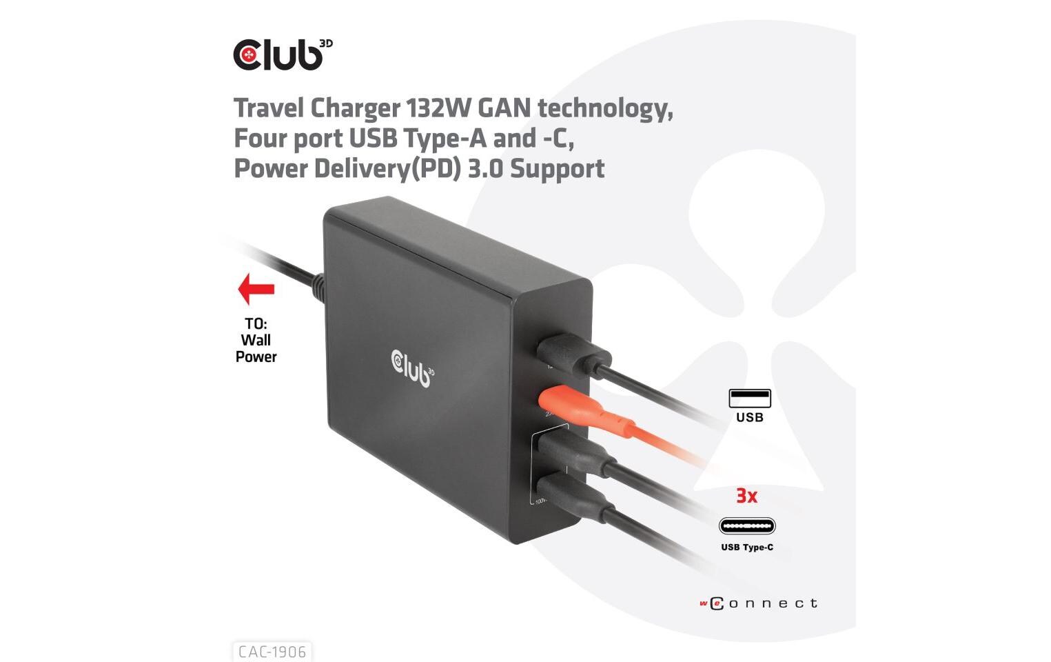 USB-Wandladegerät CAC-1906<br>Kompakter USB-Ladeadapter mit PowerDelivery und GaN-Technologie