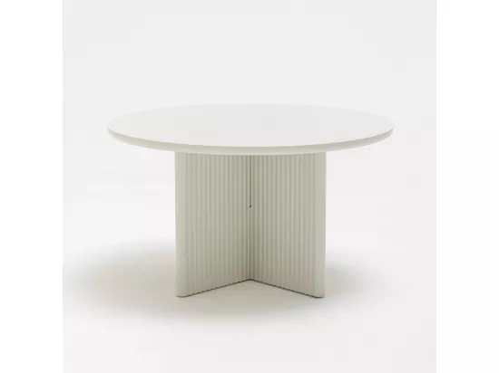 Jura - Table basse ronde en bois ø80cm - Grège