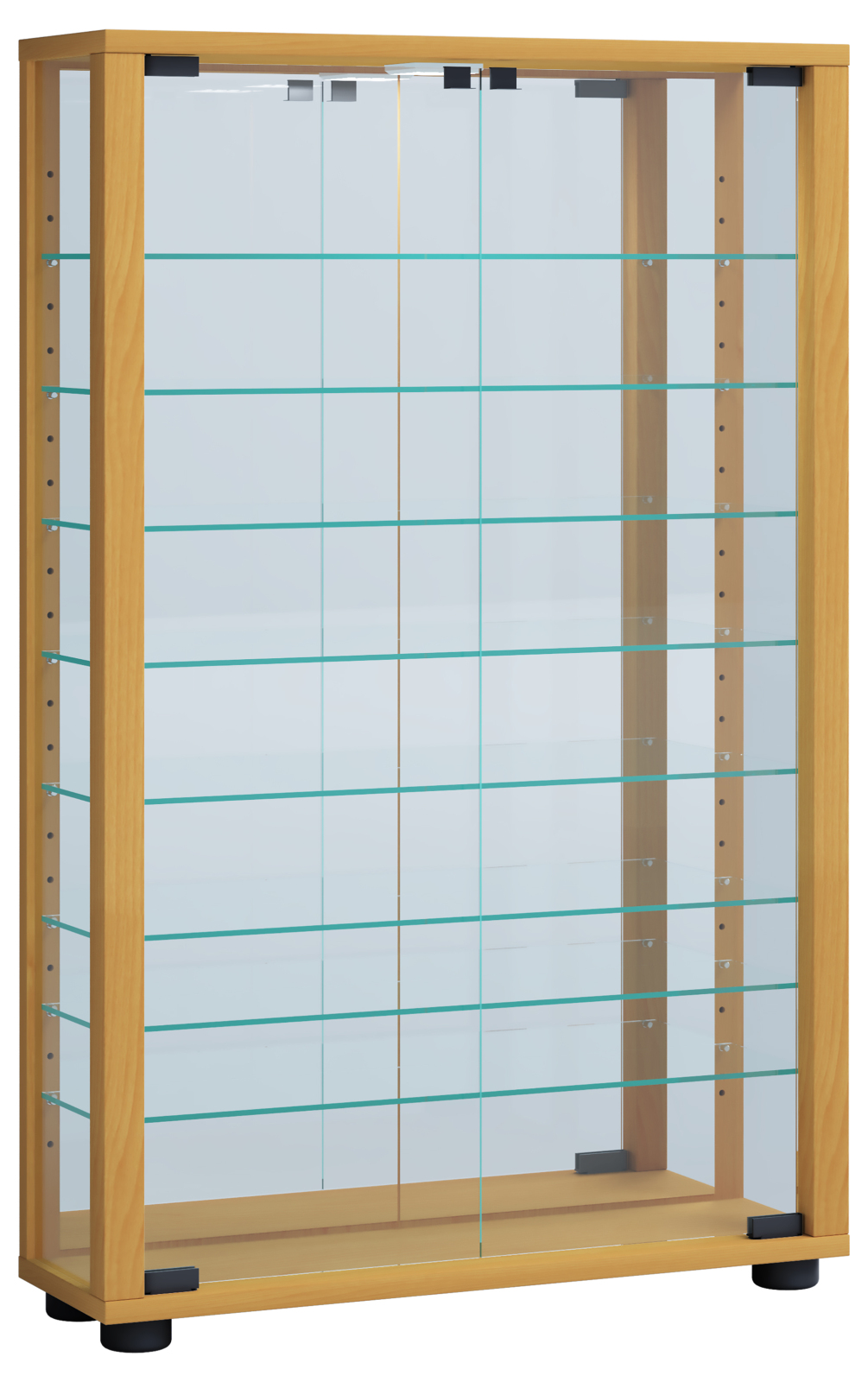 Wandvitrine VITROSA MINI - Buche - inkl. LED-Beleuchtung - mit Spiegel