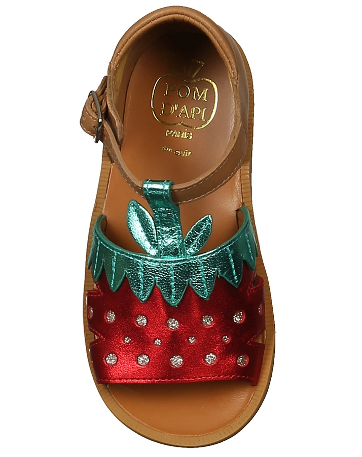 Leder-Sandalen POPPY – BERRY in bunt