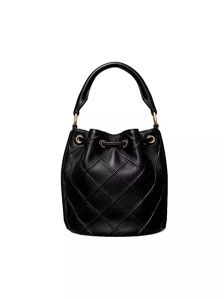 TORY BURCH Ledertasche -Bucket Bag FLEMING S schwarz