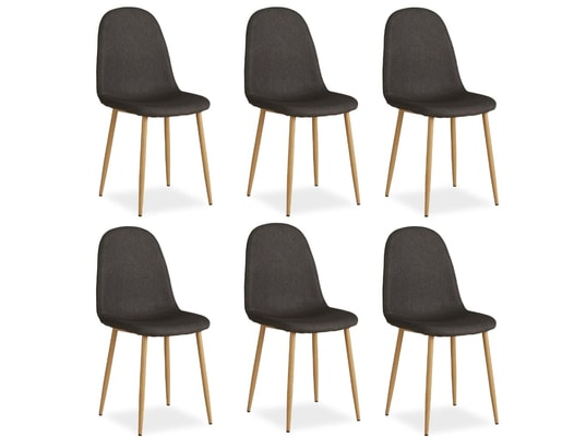 HOMESTYLE4U - Fauteuil enfant Chaise salle à manger lot de 6 - anthracite