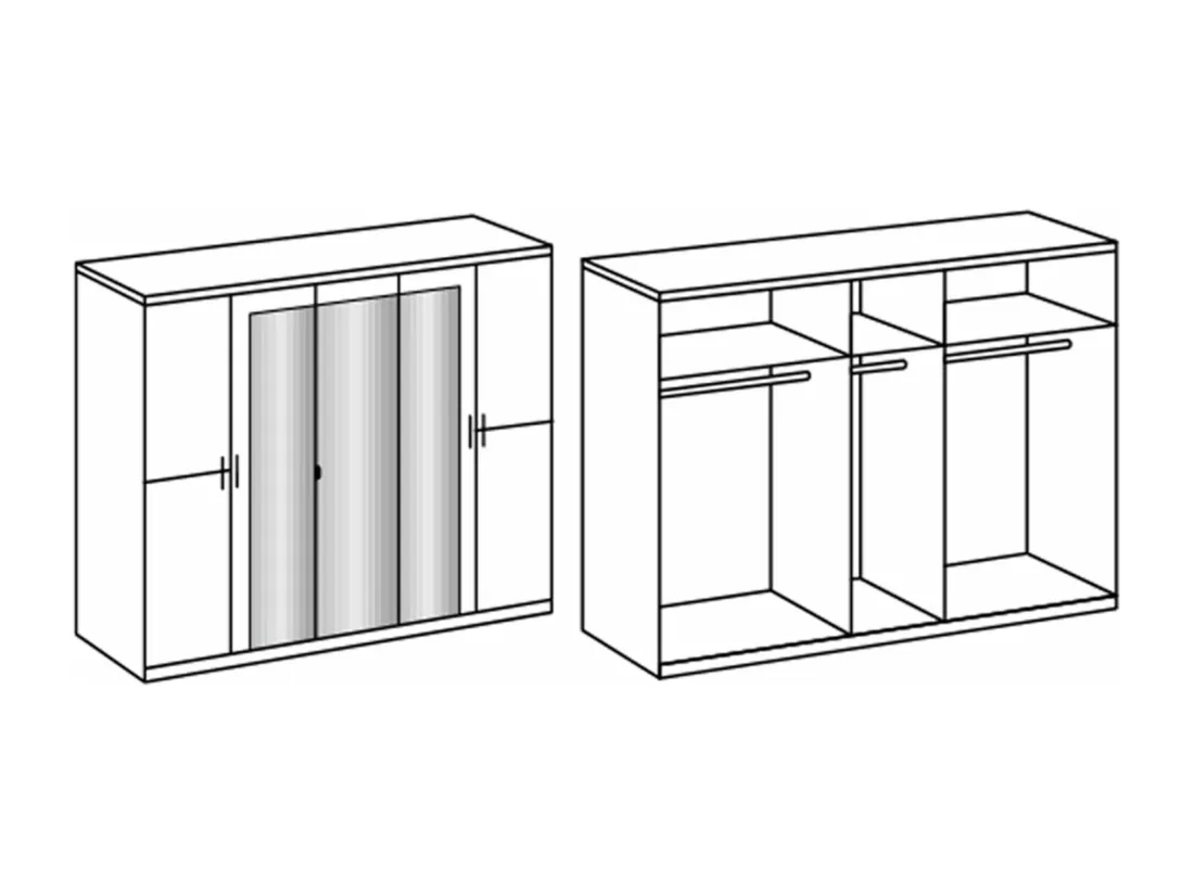 Chambre à coucher complète adulte (lit 140x190 cm + 2 chevets + armoire)